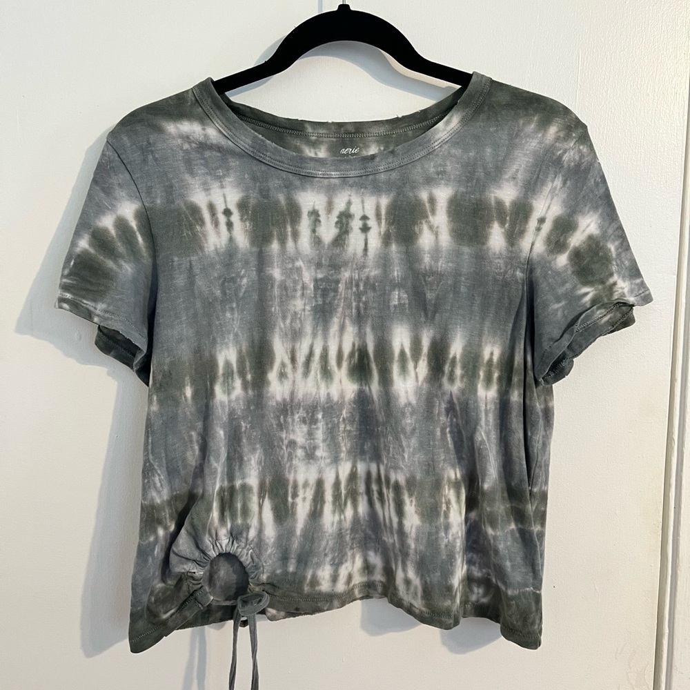 Green tie-dye, large, Aerie Tee